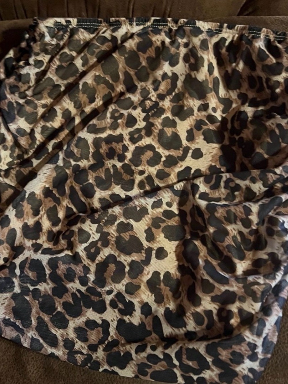Leopard Print Mini Skirt - Neutral Brown & Black
